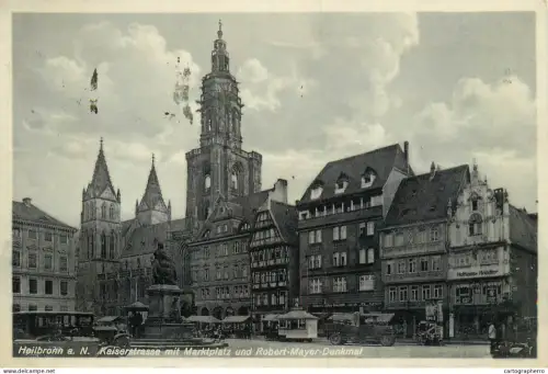 A5832 Germany Heilbron Kaiserstrasse Marktplatz mit Robert Mayer Denkmal