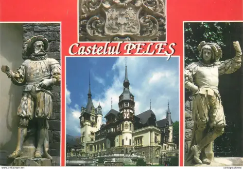 A5734 Romania Sinaia Castel Peles statui