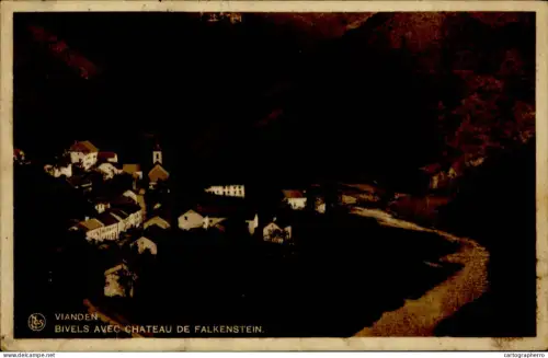 A5885 Luxembourg Vianden vue panoramique de nuit