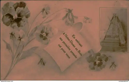 A5885 Notre Dame du Bois et motif floral