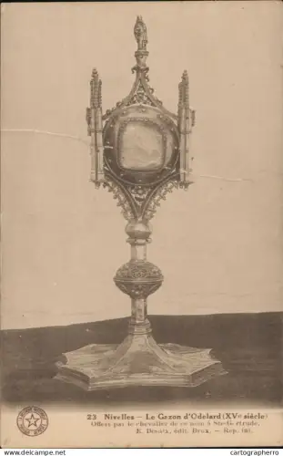 A5867 Belgium Nivelles Le Gazon d'Odelard reliquary