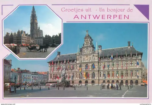 A5585 Belgium Antwerpen Our Lady cathedral Townhall