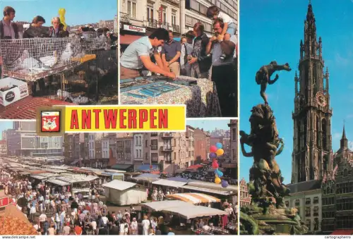 A5585 Belgium Antwerpen Our Lady Cathedral Brabo fountain
