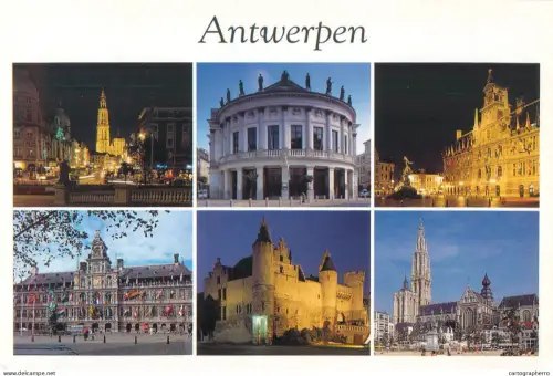 A5585 Belgium Antwerpen Het Steen Castle Town hall Our Lady Cathedral