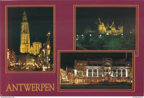 A5585 Belgium Antwerpen Het Steen Castle Town hall at night