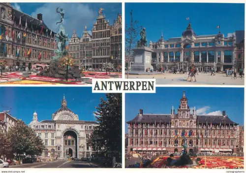 A5585 Belgium Antwerpen Grand Square Brabo fountain Town hall