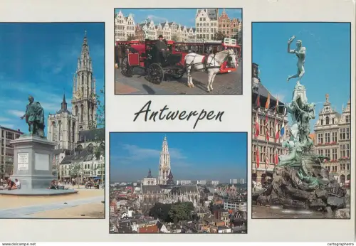 A5585 Belgium Antwerpen Grand Square Brabo fountain Town hall