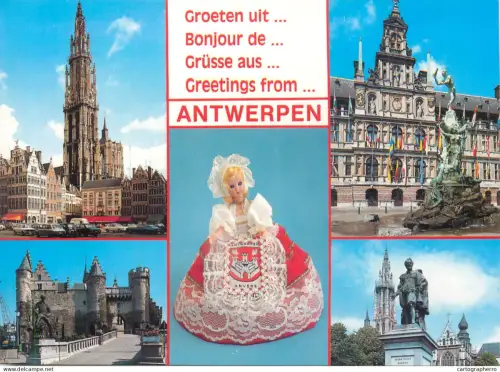 A5585 Belgium Antwerpen Town hall, Het Steen traditional doll