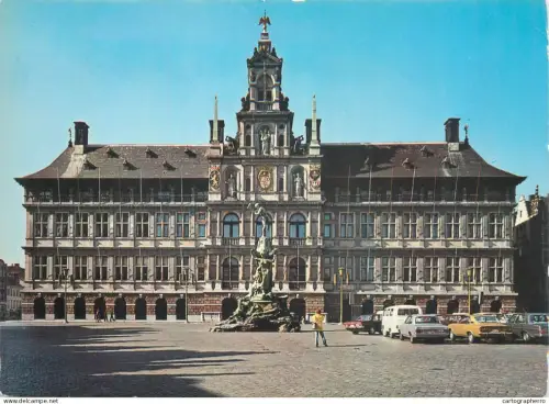 A5585 Belgium Antwerpen Town hall and Brabo fontain