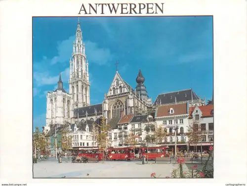 A5585 Belgium Antwerpen Grand Square and Cathedral of Our Lady
