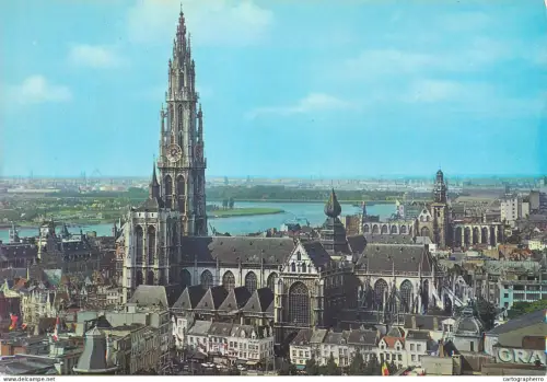 A5585 Belgium Antwerpen panorama cathedral