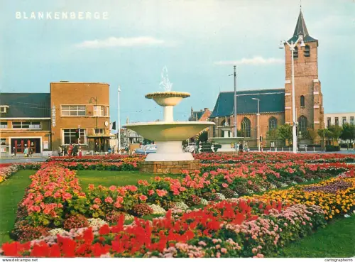 A5584 Belgium Blankenberge Station, church and townhall