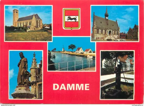 A5583 Belgium Damme Townhall Notre Damme Church and Mill