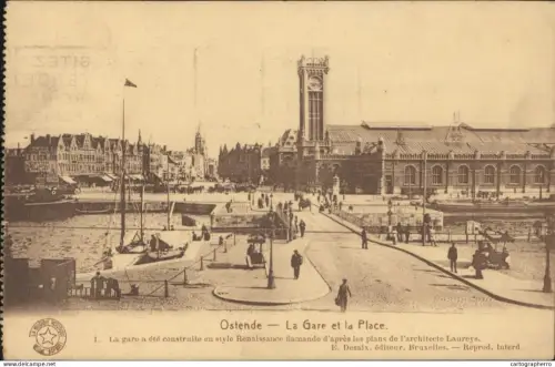 A5867 Belgium Oostende La Gare et la Place