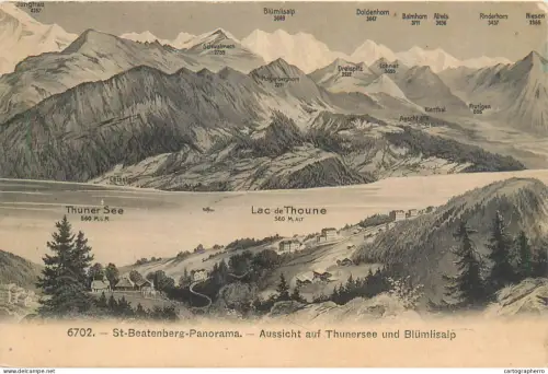 A5862 Switzerland St Beatenberg Thunersee Blumlisalp vue panoramique