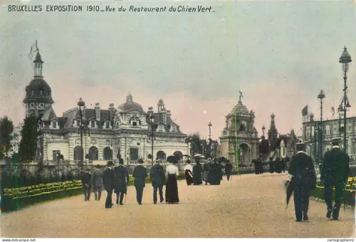 A5862 Belgium Bruxelles Exposition du 1910 Restaurant du Chien Vert