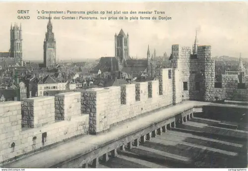 A5862 Belgium Gent s'Gravensteen cityscape panorama