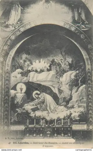 A5861 France Lourdes Interieur du Rosaire Autel en mosaique - L'Agonie