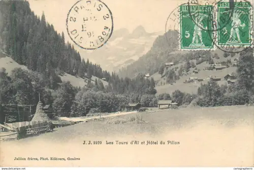 A5861 Switzerland Les Diablerets Les Tours d'Ai et Hotel du Pillon