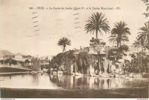 A5861 France Cote d'Azur Nice La Grotte du Jardin Albert I et le Casino Municipal
