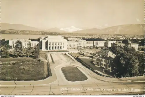 A5860 Switzerland Geneve Palais de Nations et le Mont Blanc