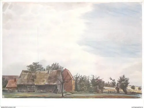 A5472 Fine art painting postcard Hermann Drost Old barn