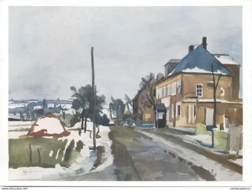 A5472 Fine art painting postcard  Bernhard Kretschmar Before the snow melts