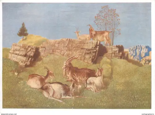 A5472 Fine art painting postcard  Prof. Edmund Steppes Jura landscape