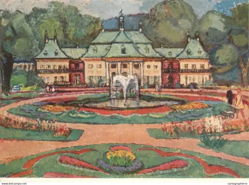 A5472 Fine art painting postcard Hans Juchser Pillnitz Castle