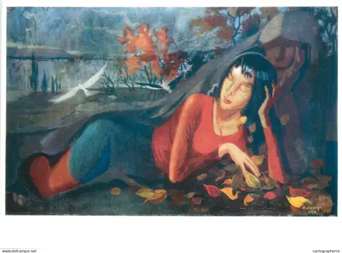 A5472 Fine art painting postcard Hans Grundig Autumn