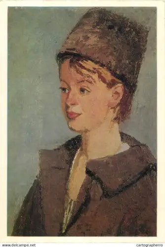 A5472 Fine art painting postcard Hildegard Stilijanow Angelika a member of my circle
