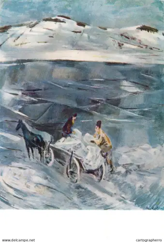 A5471 Fine art painting postcard Bartha Laszlo Ice crushers
