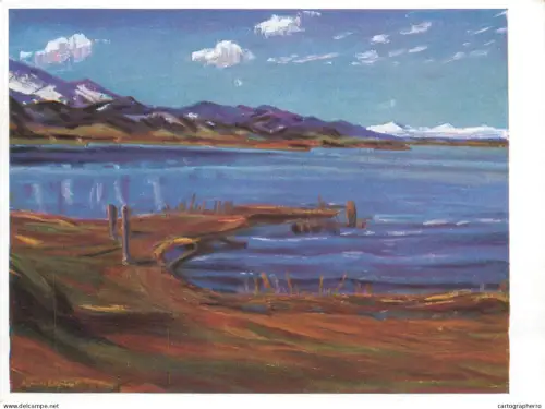 A5471 Fine art painting postcard Alfons Epple Mointain lake
