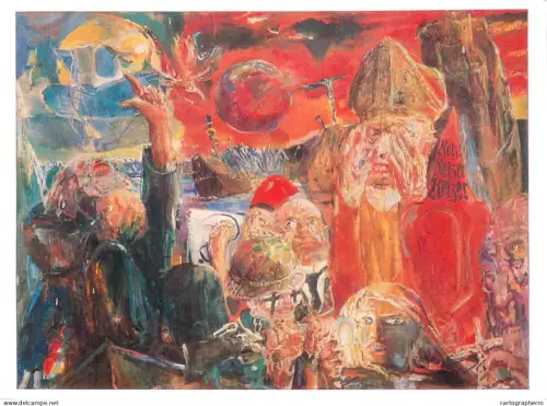 A5471 Fine art painting postcard Bernard Heisig Difficulties in the search for truth