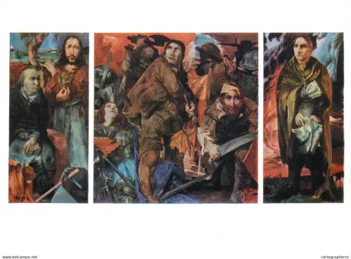 A5471 Fine art painting postcard Heinz Zander The great german peasants warâ