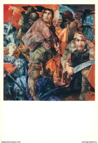 A5471 Fine art painting postcard Heinz Zander The great german peasants war
