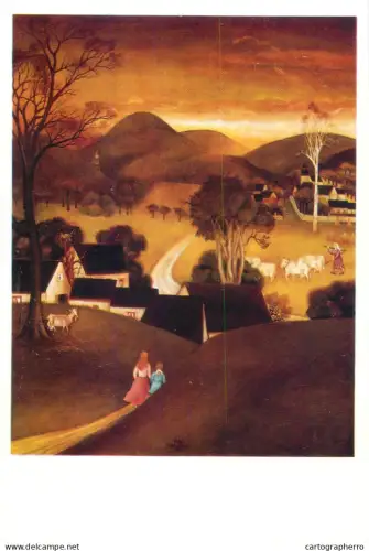 A5471 Fine art painting postcard Helga Weidenbach Bohemian landscape