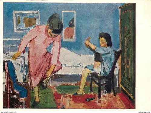 A5471 Fine art painting postcard Erich Gerlach In the morning