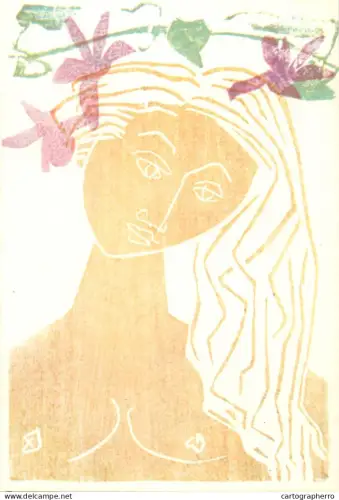 A5471 Fine art painting postcard Walter Arnold Head of a girl