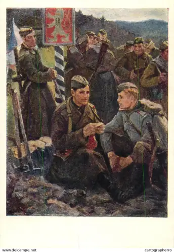 A5471 Fine art painting postcard Tkachev Sworn brothers
