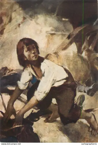 A5471 Fine art painting postcard Berth Heller Gavroche