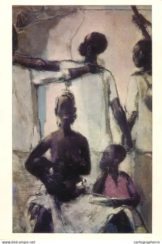 A5471 Fine art painting postcard Berth Heller bad the future Konges glorious