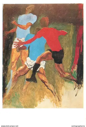 A5471 Fine art painting postcard Renato Guttuso Foobtball