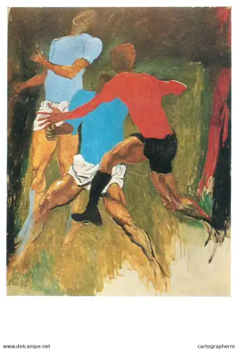 A5471 Fine art painting postcard Renato Guttuso Foobtball