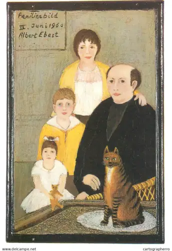 A5471 Fine art painting postcard Albert Ebert family picture