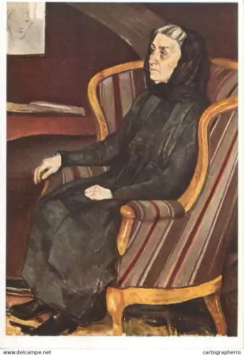 A5470 Fine art painting postcard Prof. Willy Jaeckel Portrait of the mother (detail)