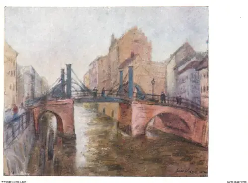 A5470 Fine art painting postcard Otto Nagel At the Maiden Bridge