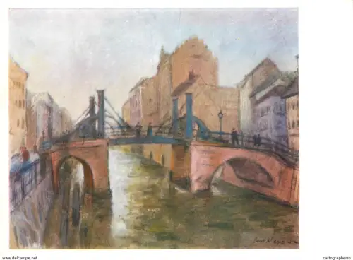 A5470 Fine art painting postcard Otto Nagel At the Maiden Bridge