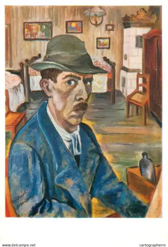 A5470 Fine art painting postcard Otto Nagel Self portrait