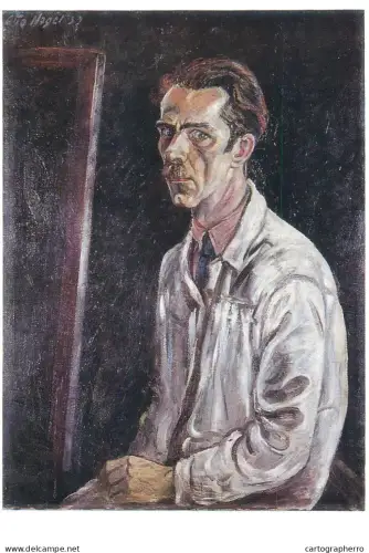 A5470 Fine art painting postcard Otto Nagel Selfportrait